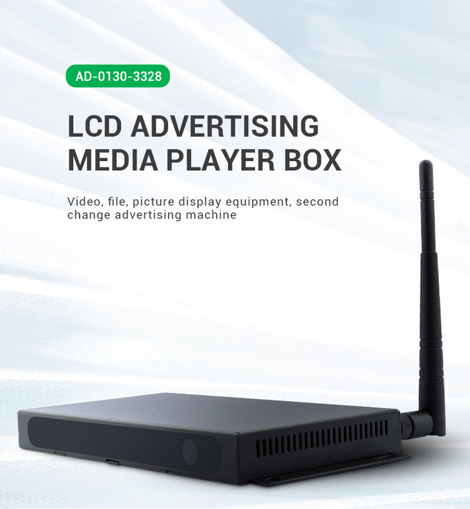 안드로이드 쿼드-코어 작은 HD 와이파이 BT 이더넷 현명한 광고 방송 매체 플레이어 박스 0