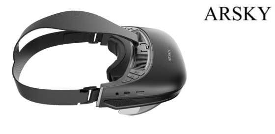 ARSKY 올인원 가상 현실 3D 헤드셋 안경 블루투스 와이파이 전문가 2560x1440 2K 화면