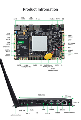 LVDS 안드로이드 미디어 플레이어 박스 외부 안테나 HD EDP 12V 1.8G GPU